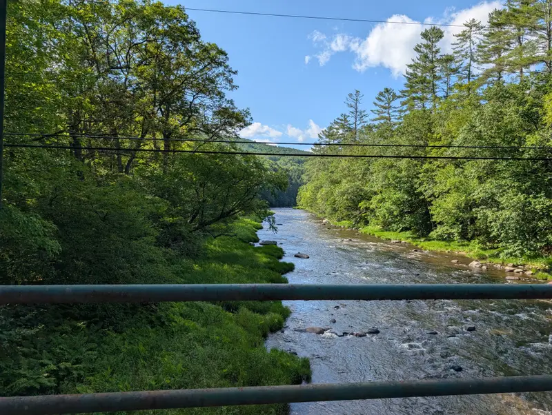 A clear river seen from a bridge